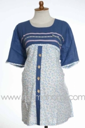 baju hamil jumbo menyusui bunga biru  BHJ 48  large